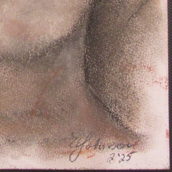 'Bliss' Pastel Painting on Paper, Framed, Spiritual, Buddha, Meditation, 9"x 12" - Picture 3 of 7